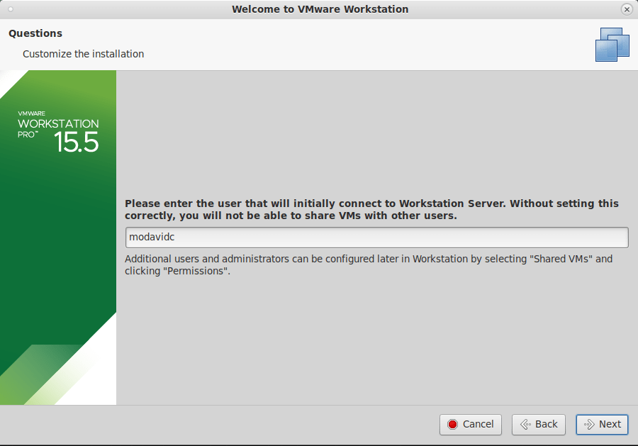 instalar VMware en Fedora 31